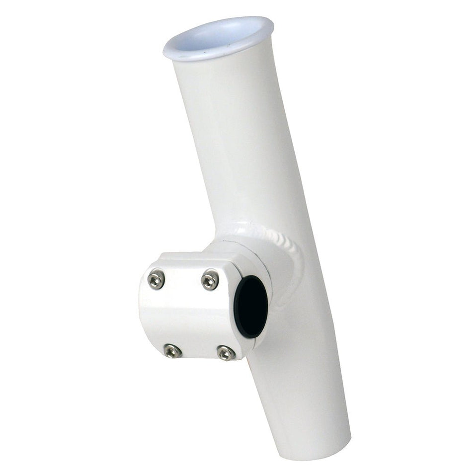C.E. Smith Adjustable Mid Mount Rod Holder - 1.66" or 1 - 1/2" OD - White Powder Coat Aluminum with Sleeve & Hex Key - Get Tight Gear