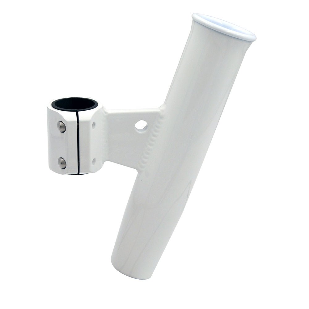 C.E. Smith Aluminum Vertical Clamp - On Rod Holder 1 - 2/3" OD White Powdercoat w/Sleeve - Get Tight Gear