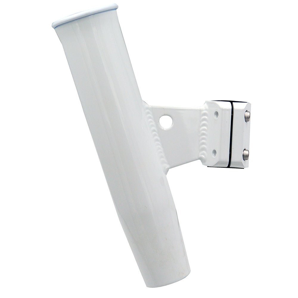 C.E. Smith Aluminum Vertical Clamp - On Rod Holder 1 - 5/16" OD White Powdercoat w/Sleeve - Get Tight Gear