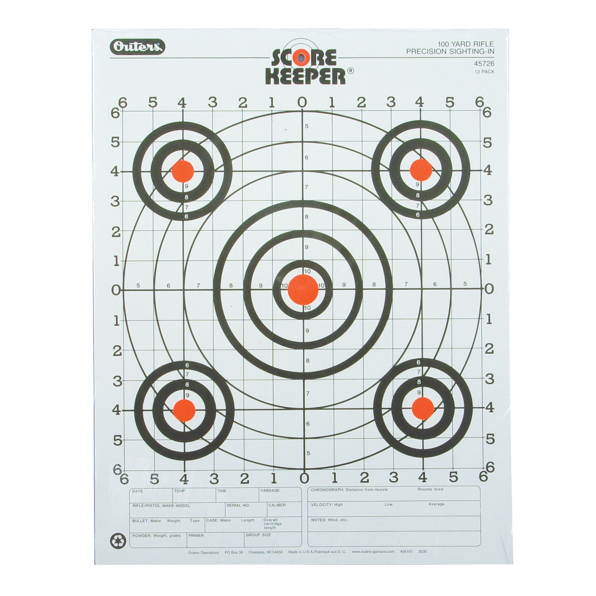 CHAMPION 100YD RFL SIGHT - IN TRGT 12P - Get Tight Gear
