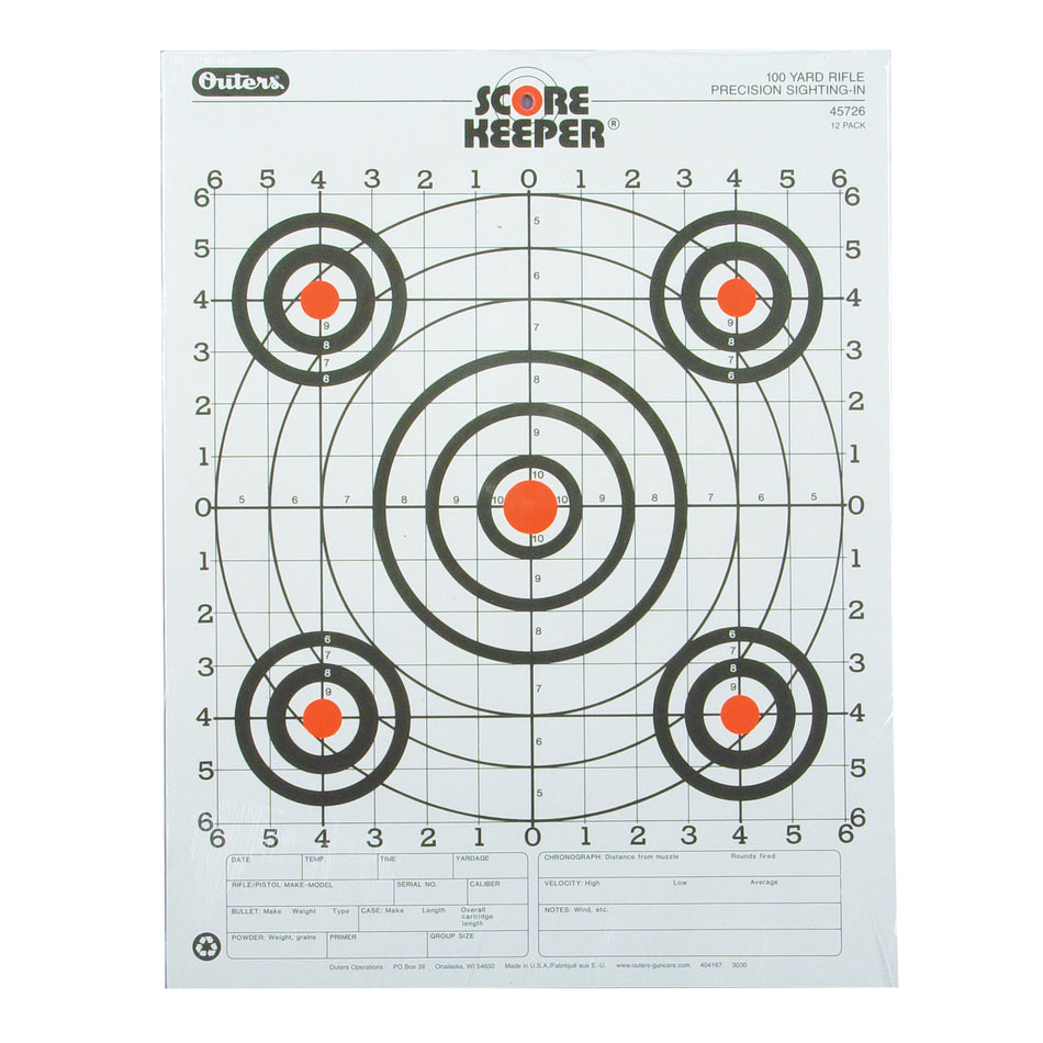 CHAMPION 100YD RFL SIGHT - IN TRGT 12P - Get Tight Gear