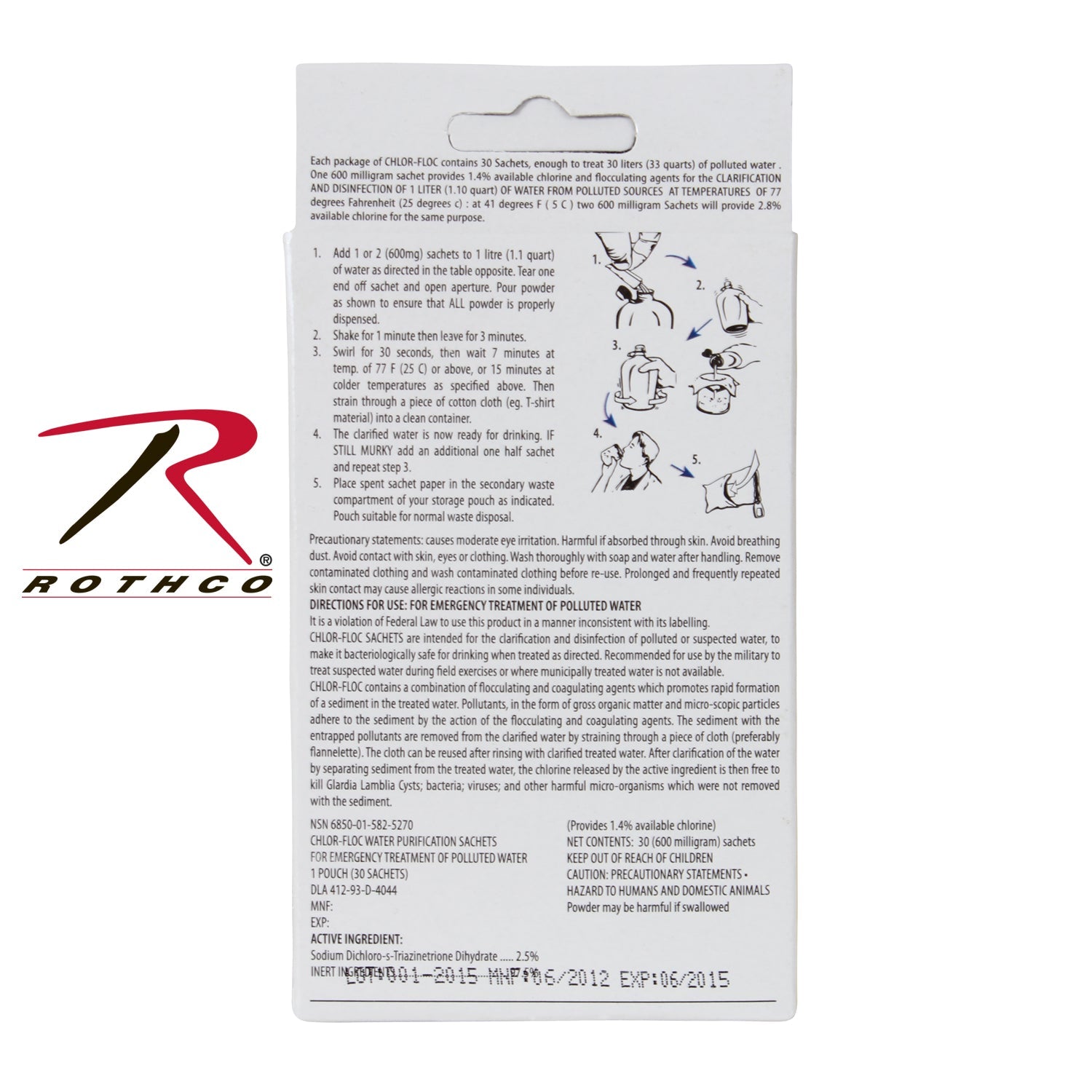 Chlor Floc Military Water Purification Powder Packets - Get Tight Gear