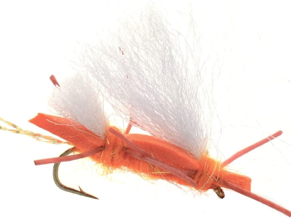 Chubby Chernobyl Ant Orange Foam Body Grasshopper Fly - 6 Flies Hook Size 10 - Get Tight Gear