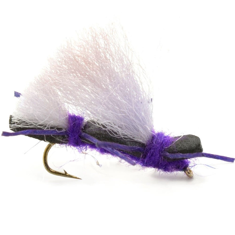 Chubby Chernobyl Ant Purple Foam Body Grasshopper Fly - 6 Flies Hook Size 10 - Get Tight Gear