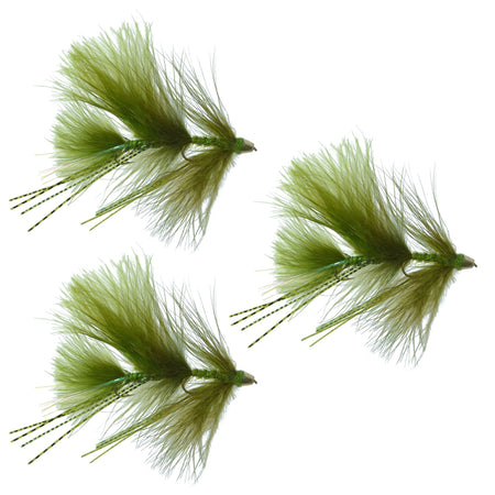 Circus Peanut Envy Streamer Olive - Size 6 - Articulated Fishing Flies - Set of 3 - Get Tight Gear