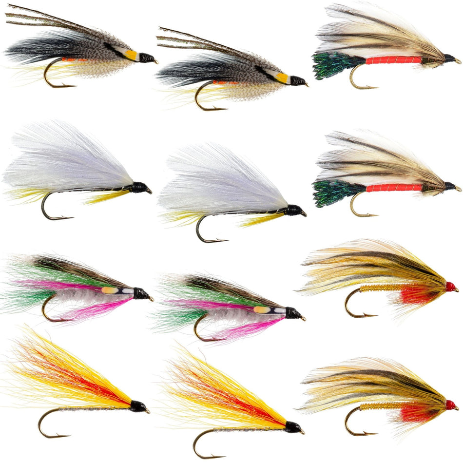 Classic Streamers Fly Fishing Flies Collection - Assortment of 12 Trout Wet Fly Streamer Flies - Hook Size 4 - Get Tight Gear