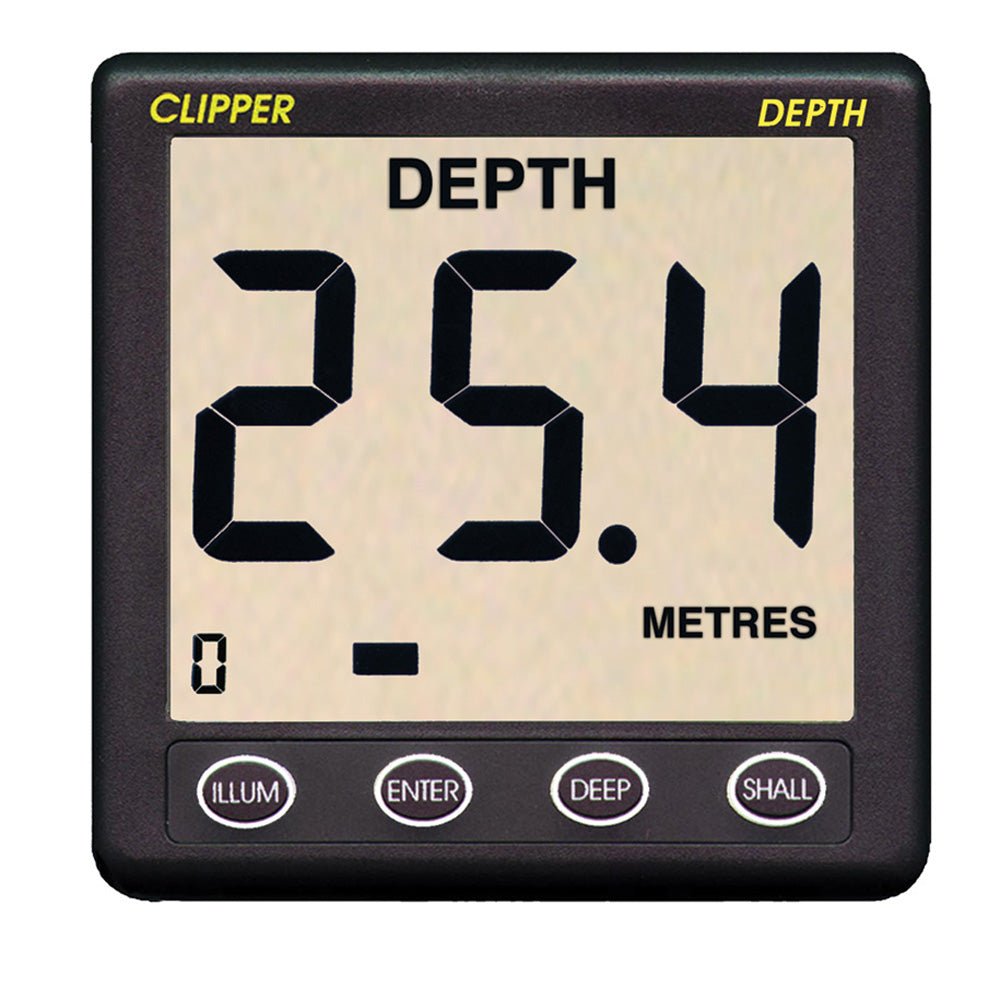 Clipper Depth Instrument w/Thru Hull Transducer & Cover - Get Tight Gear