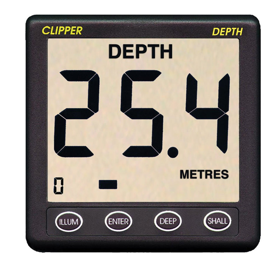 Clipper Depth Instrument w/Thru Hull Transducer & Cover - Get Tight Gear