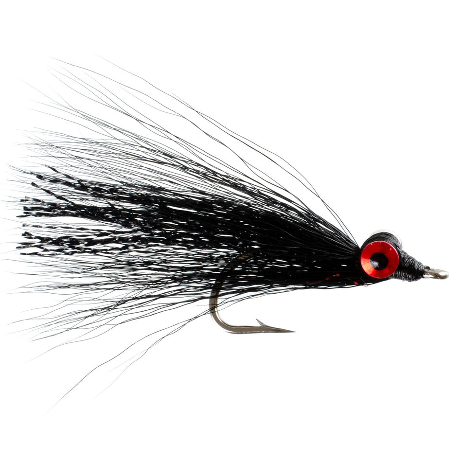 Clousers Deep Minnow Black - Streamer Fly Fishing Flies - 4 Saltwater and Bass Flies - Hook Size 1/0 - Get Tight Gear