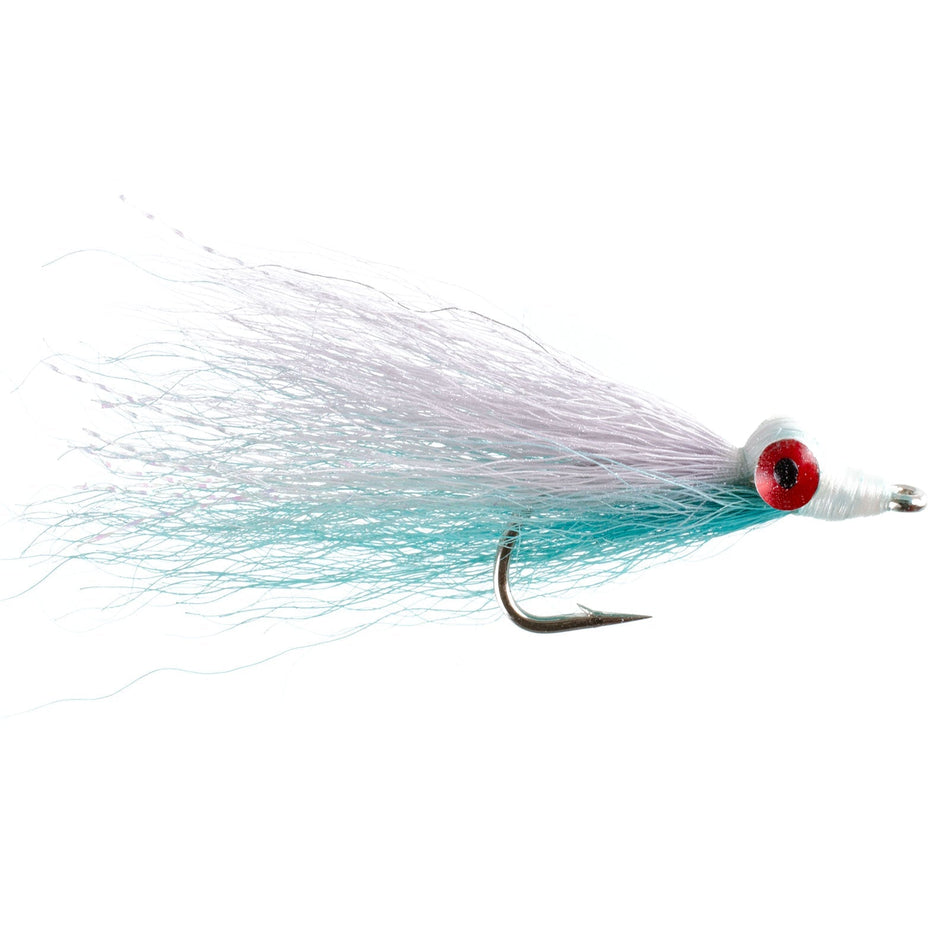 Clousers Deep Minnow Blue White - Streamer Fly Fishing Flies - 4 Saltwater and Bass Flies - Hook Size 1/0 - Get Tight Gear