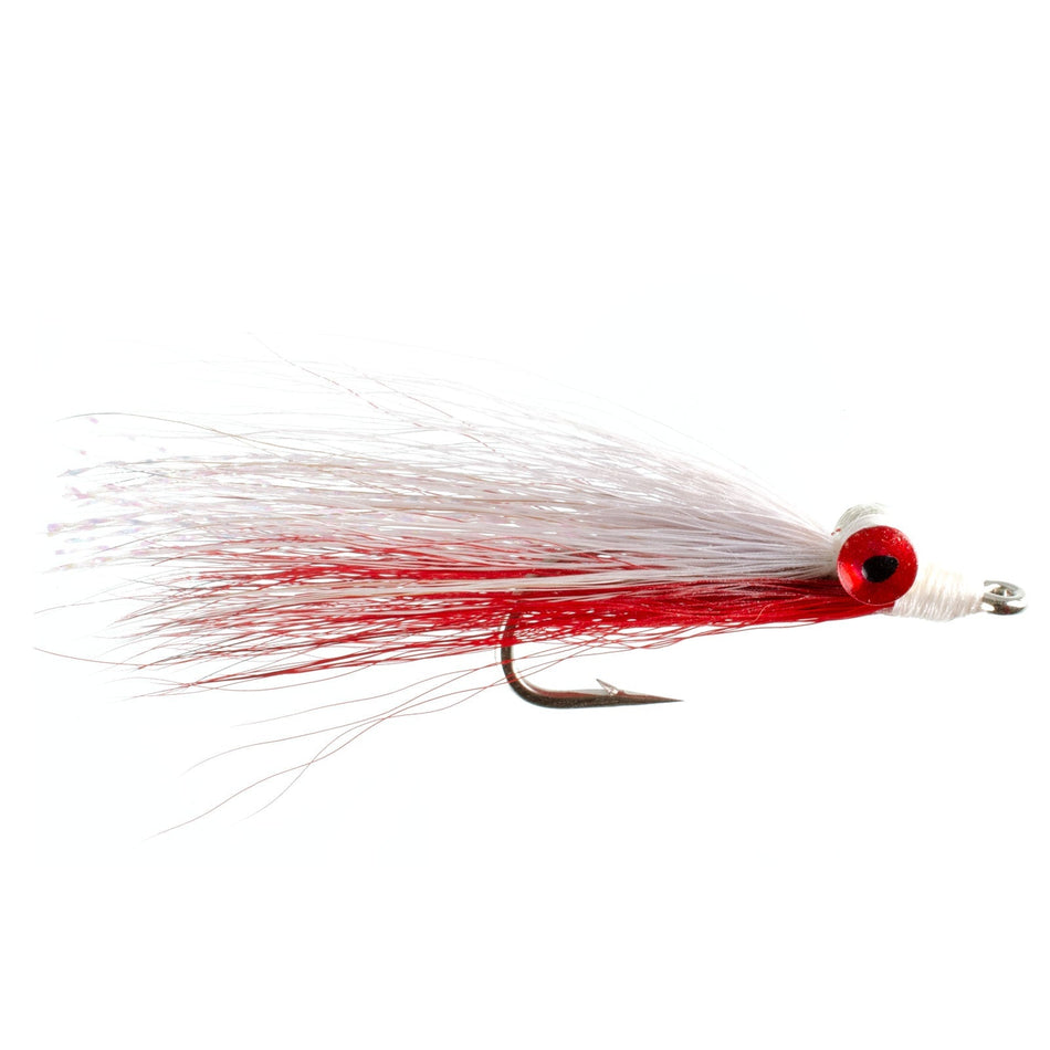 Clousers Deep Minnow Red White - Streamer Fly Fishing Flies - 4 Saltwater and Bass Flies - Hook Size 1/0 - Get Tight Gear