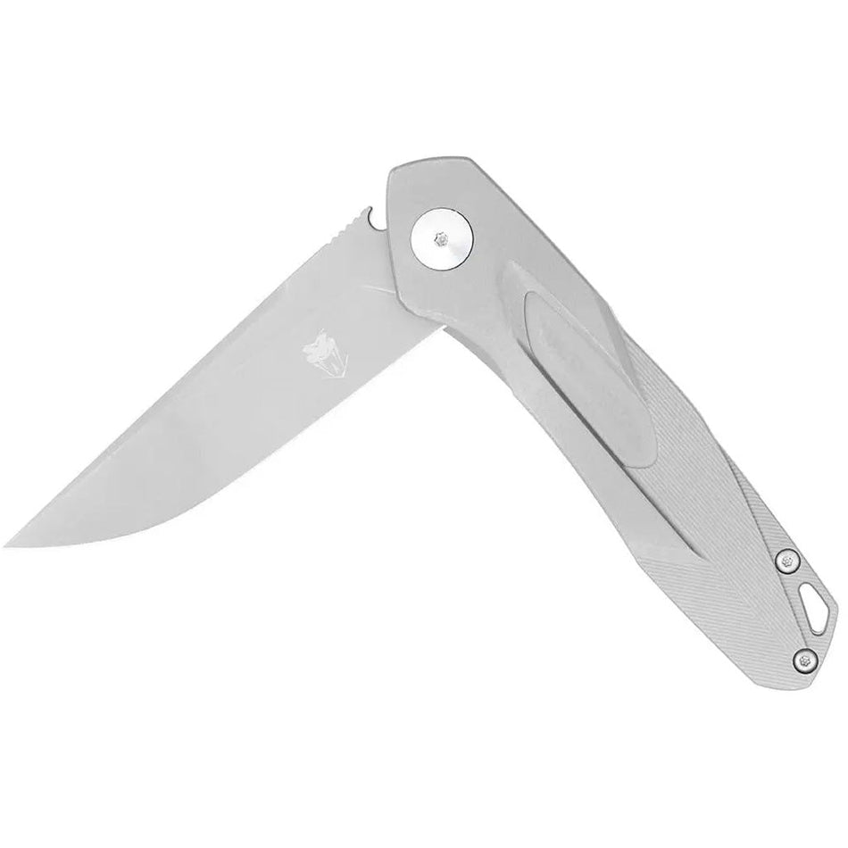 CobraTec Ace Titanium Flipper Folder M390 Knife Folding Blade Silver - Get Tight Gear