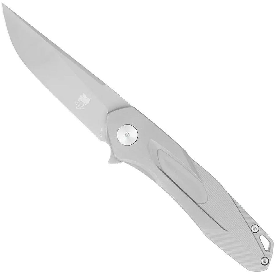 CobraTec Ace Titanium Flipper Folder M390 Knife Folding Blade Silver - Get Tight Gear