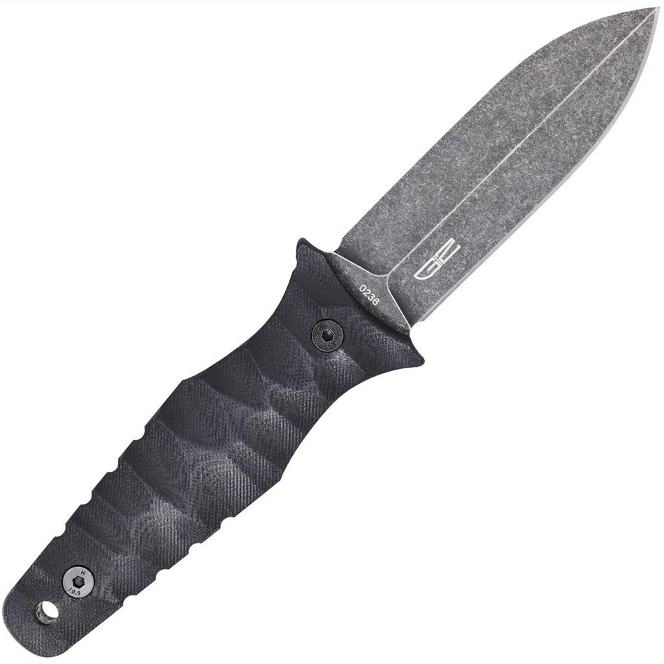 CobraTec Claymore Single Blade Dagger Fixed Blade Black Stonewash - Get Tight Gear