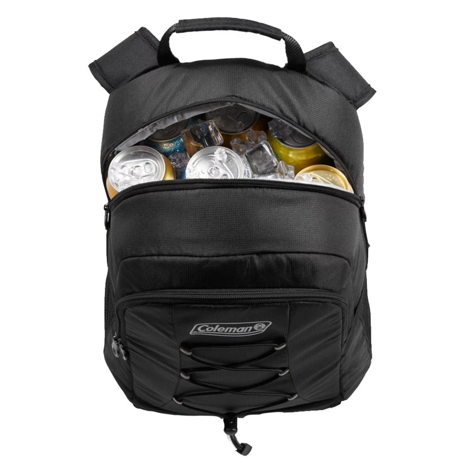 Coleman CHILLER 28 - Can Soft - Sided Backpack Cooler - Black - Get Tight Gear