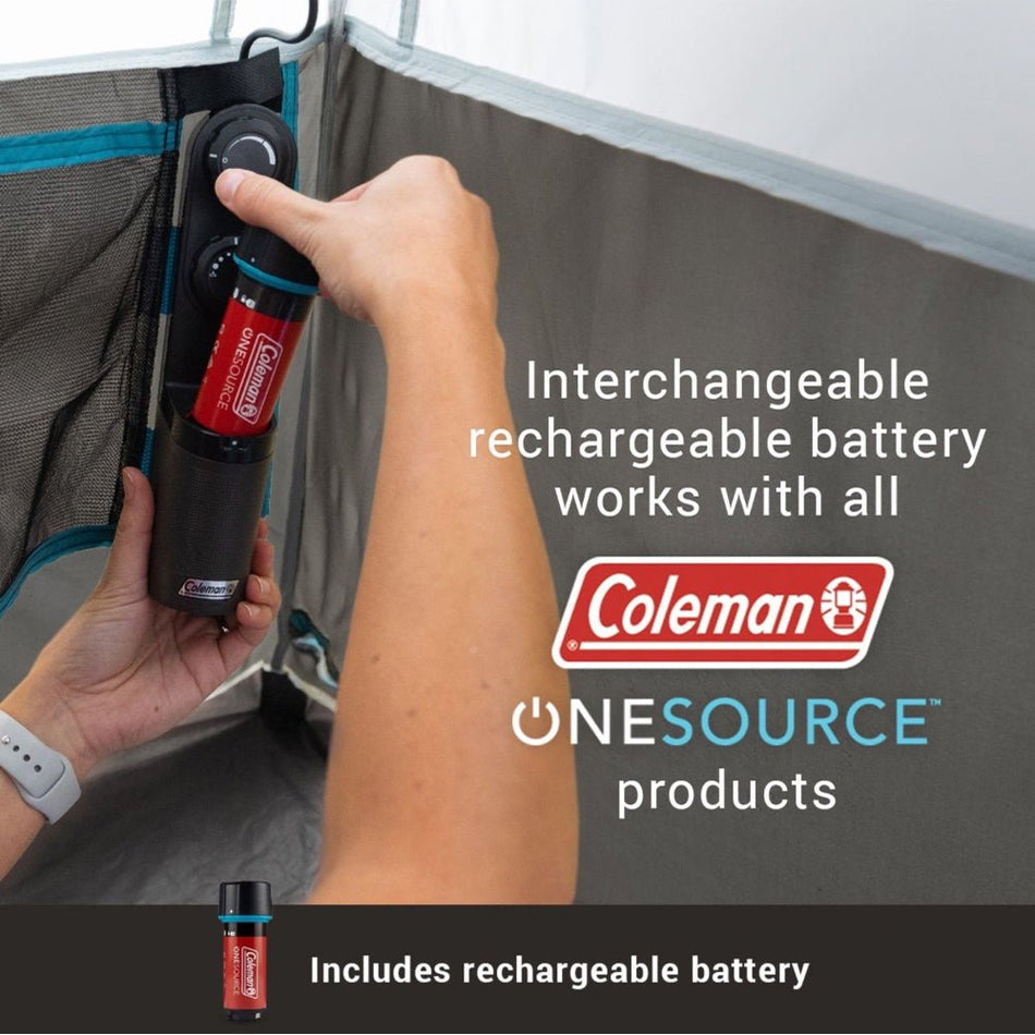 Coleman OneSource Rechargeable 4 - Person Camping Dome Tent w/Airflow System & LED Lighting - Get Tight Gear