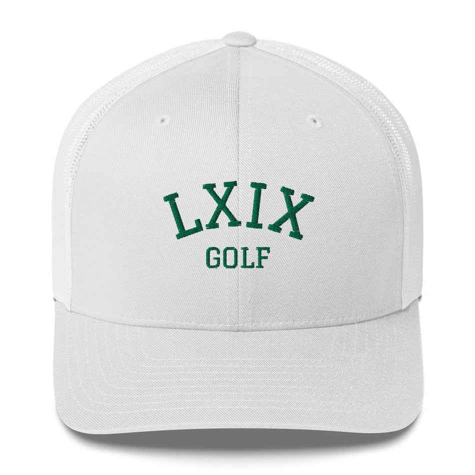 Collegiate Arch Trucker Cap - Green Logo - Get Tight Gear