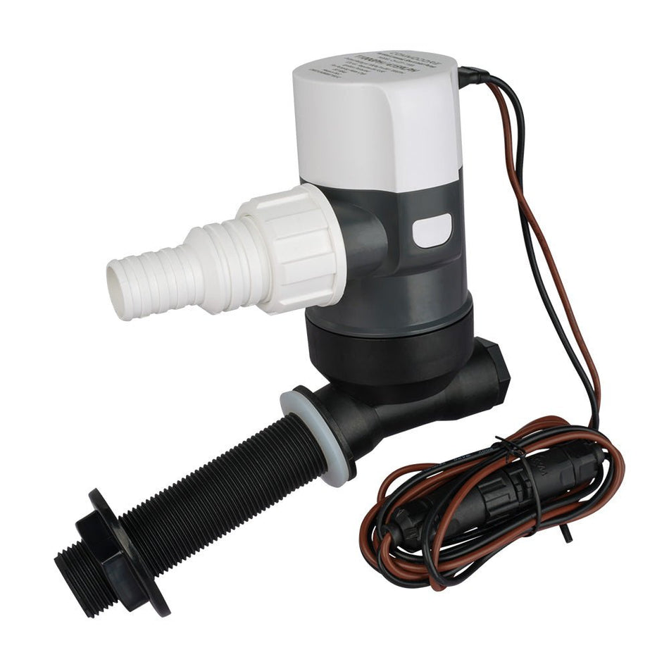 Commodore 1100 GPH Angled Livewell Pump - 12V - Get Tight Gear