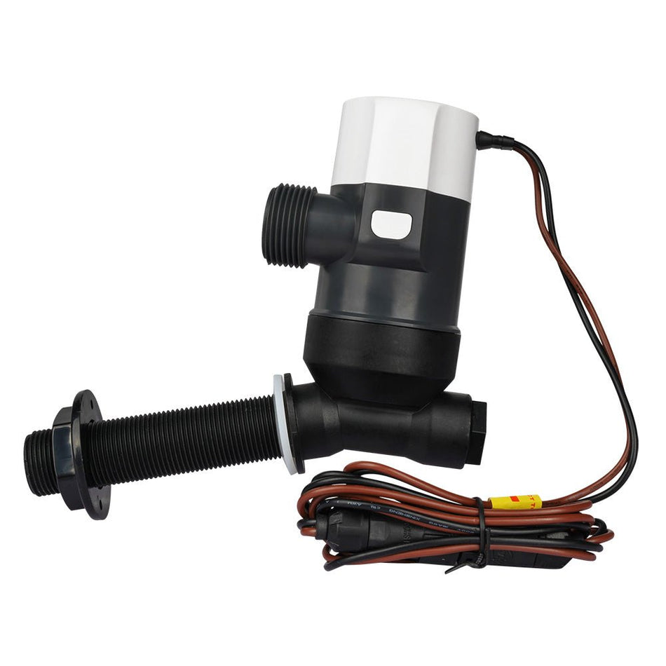 Commodore 1100 GPH Angled Livewell Pump - 12V - Get Tight Gear
