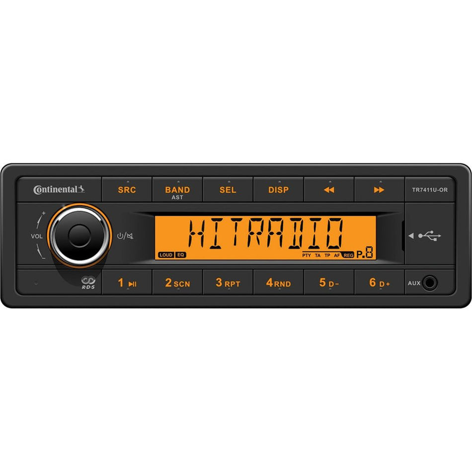 Continental Stereo w/AM/FM/USB - Harness Included - 12V - Get Tight Gear