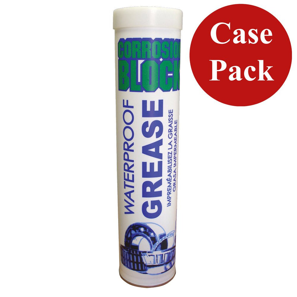 Corrosion Block High Performance Waterproof Grease - 14oz Cartridge - Non - Hazmat, Non - Flammable & Non - Toxic *Case of 10* - Get Tight Gear