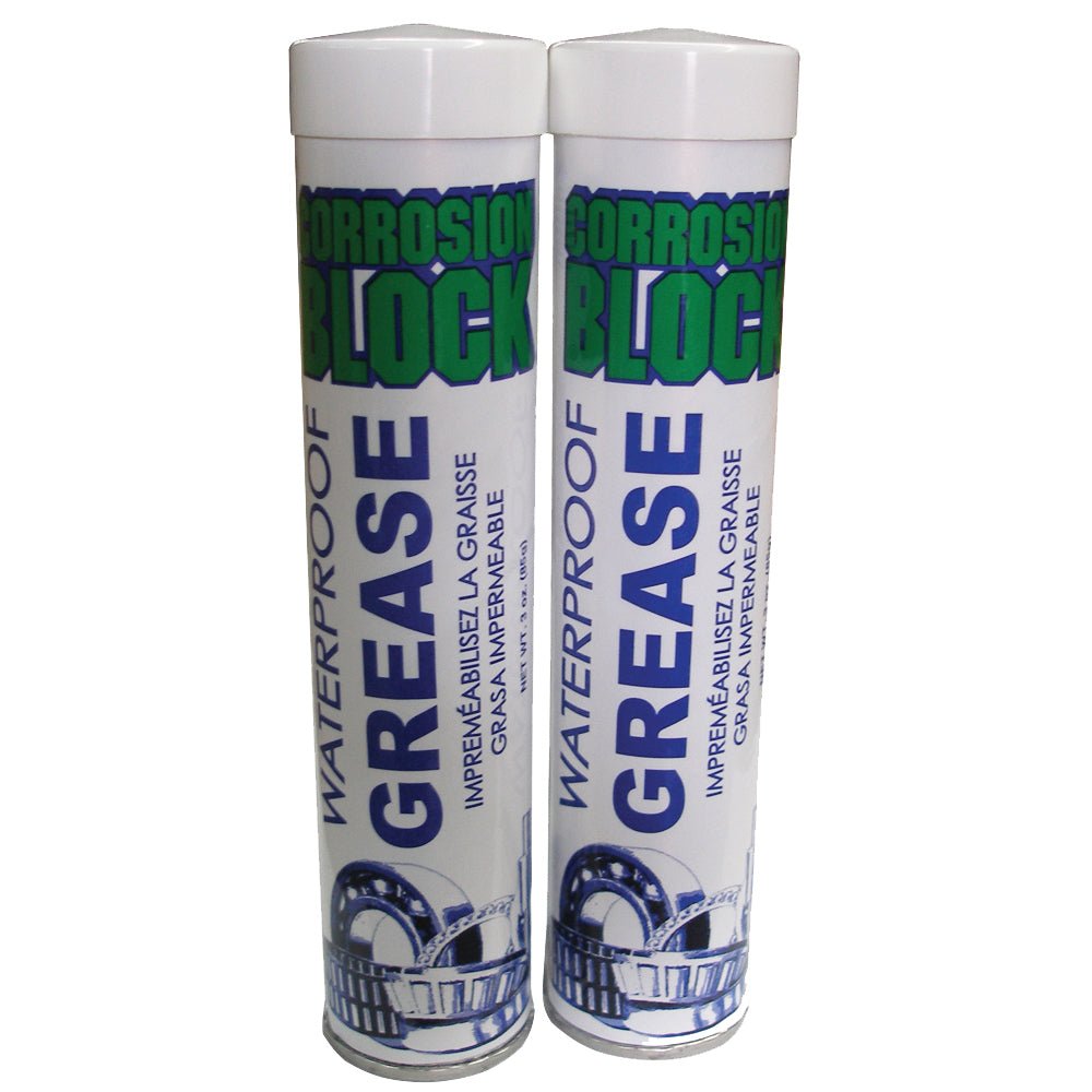 Corrosion Block High Performance Waterproof Grease - (2) 3oz Cartridges - Non - Hazmat, Non - Flammable & Non - Toxic - Get Tight Gear