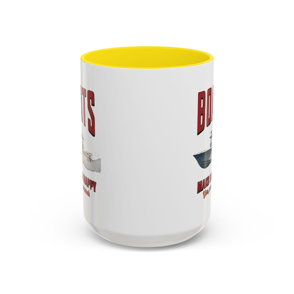 Custom Coffee Mug - Boats Make Me Happy Design - Get Tight Gear