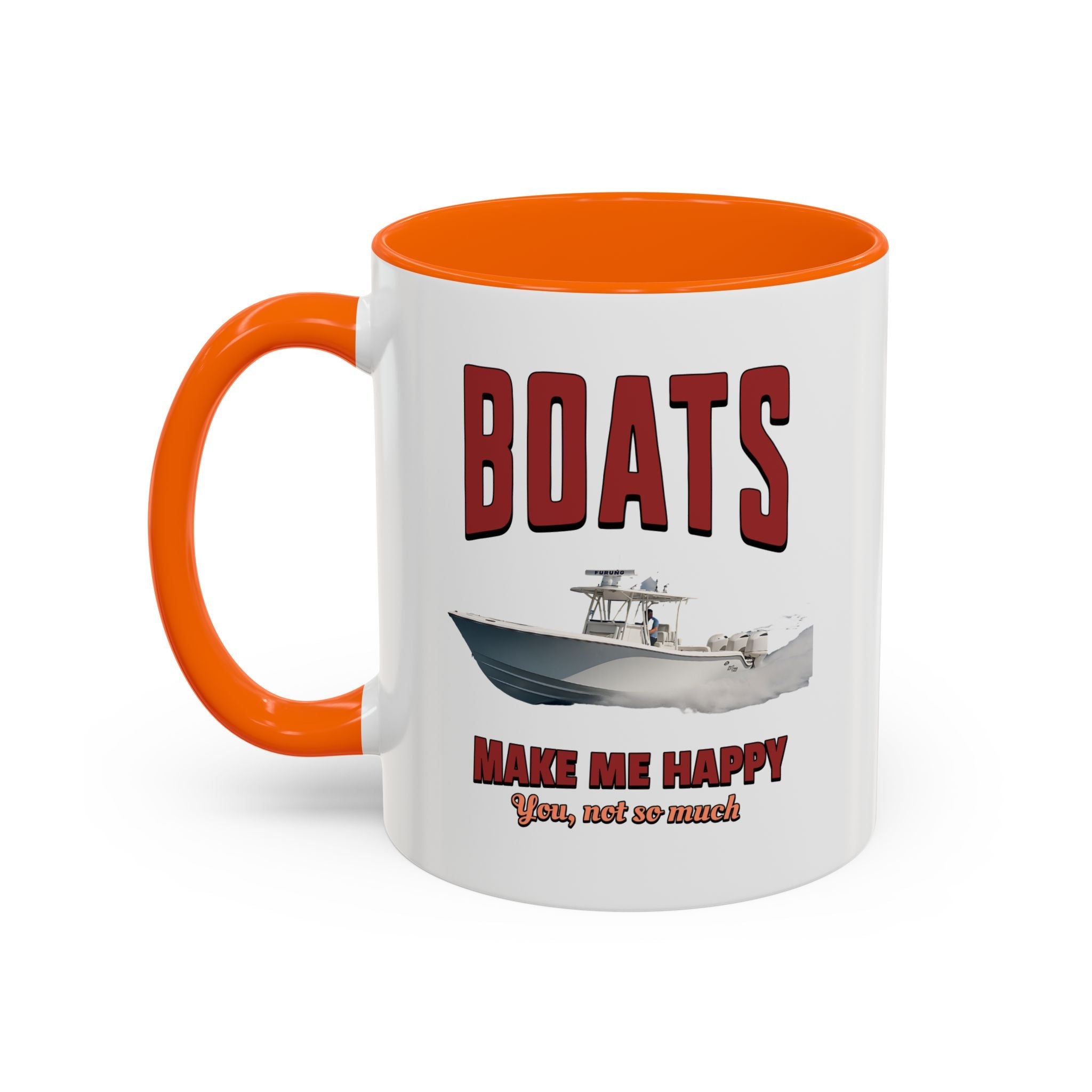 Custom Coffee Mug - Boats Make Me Happy Design - Get Tight Gear