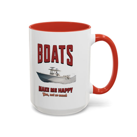 Custom Coffee Mug - Boats Make Me Happy Design - Get Tight Gear