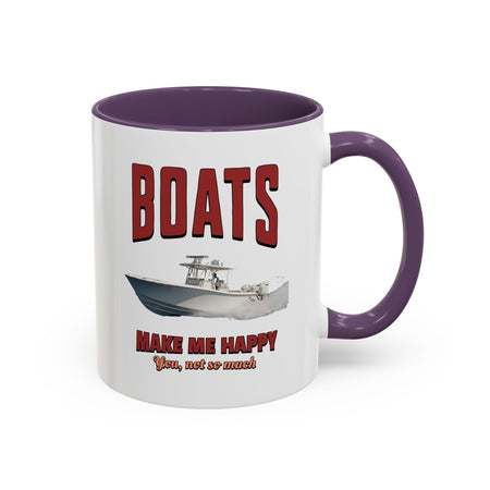 Custom Coffee Mug - Boats Make Me Happy Design - Get Tight Gear