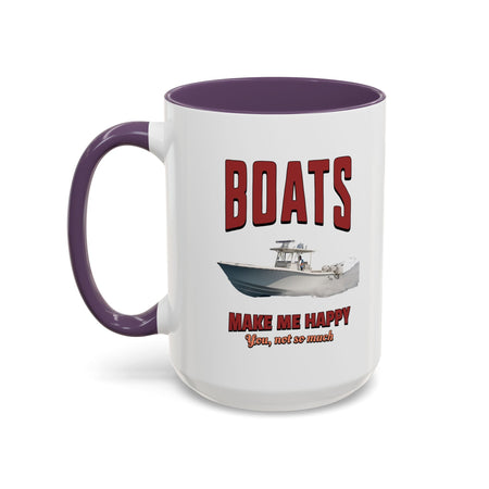 Custom Coffee Mug - Boats Make Me Happy Design - Get Tight Gear
