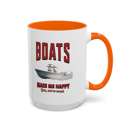 Custom Coffee Mug - Boats Make Me Happy Design - Get Tight Gear