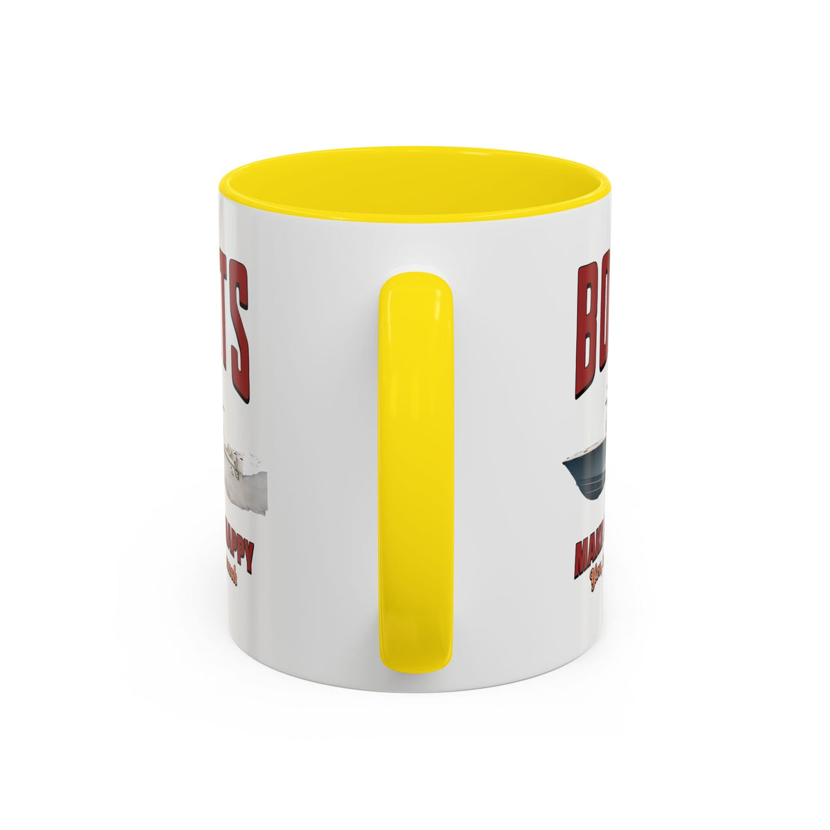 Custom Coffee Mug - Boats Make Me Happy Design - Get Tight Gear