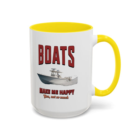 Custom Coffee Mug - Boats Make Me Happy Design - Get Tight Gear