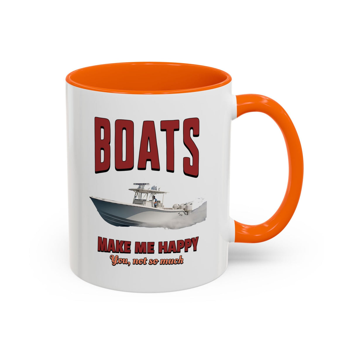 Custom Coffee Mug - Boats Make Me Happy Design - Get Tight Gear