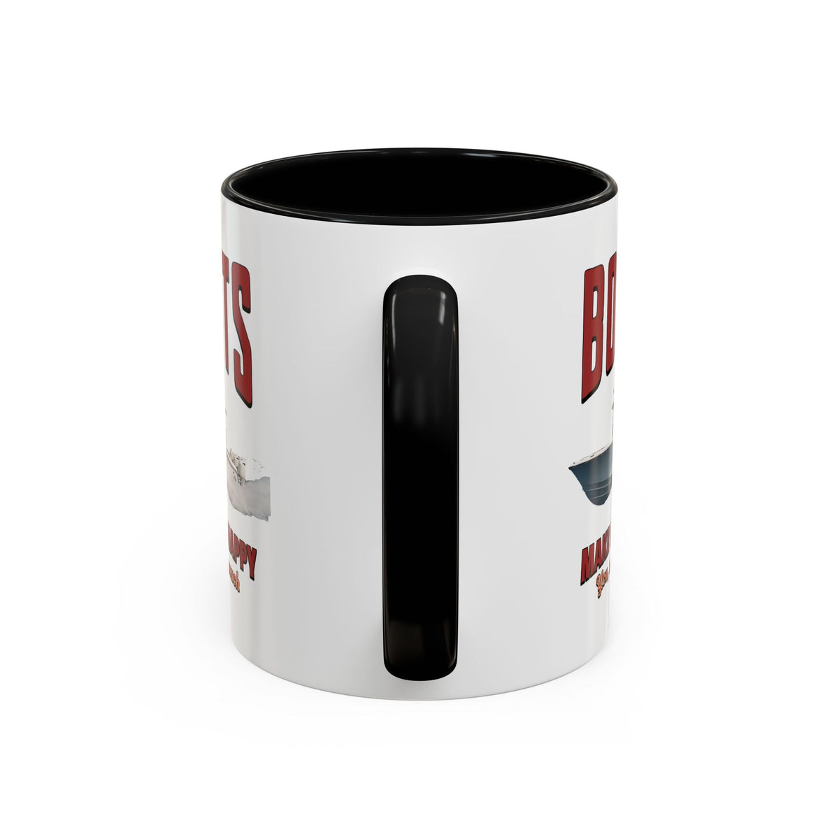 Custom Coffee Mug - Boats Make Me Happy Design - Get Tight Gear