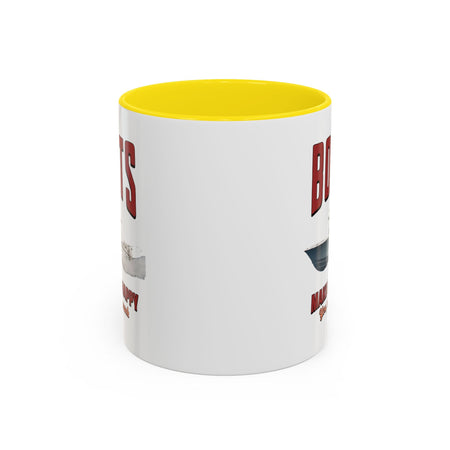 Custom Coffee Mug - Boats Make Me Happy Design - Get Tight Gear
