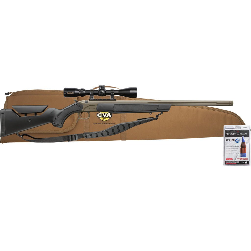 CVA Accura LR - X Muzzleloader Package 45 Cal/285 ELR 30 in. FDE/Black w/Scope - Get Tight Gear