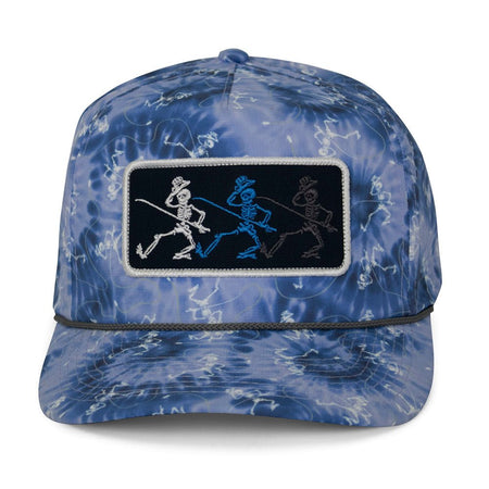 Dancing Skeletons Fly Fishing Trucker Tie Dye Rope Cap - Get Tight Gear