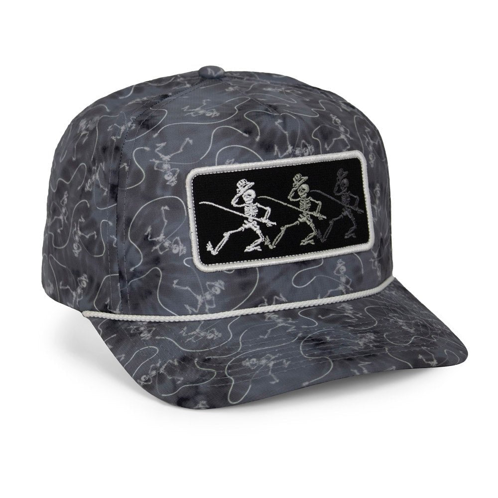 Dancing Skeletons Fly Fishing Trucker Tie Dye Rope Cap - Get Tight Gear