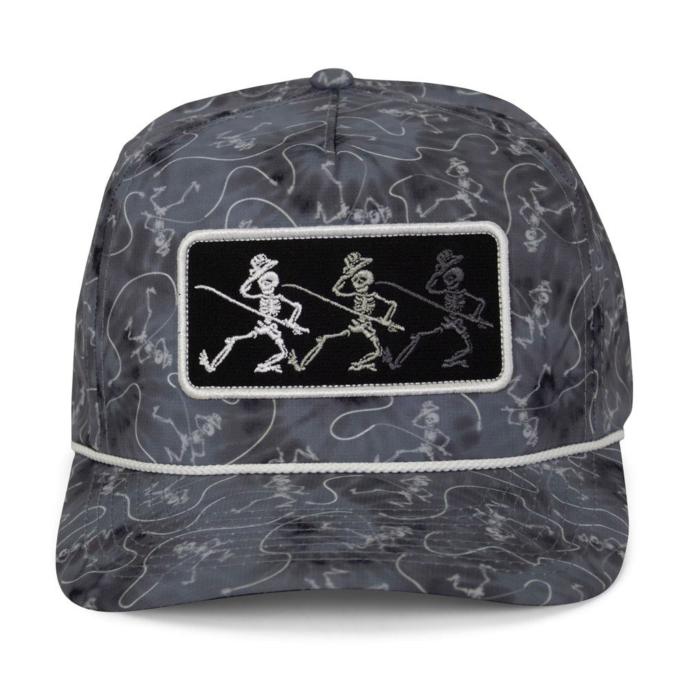 Dancing Skeletons Fly Fishing Trucker Tie Dye Rope Cap - Get Tight Gear