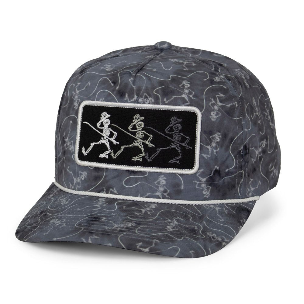 Dancing Skeletons Fly Fishing Trucker Tie Dye Rope Cap - Get Tight Gear