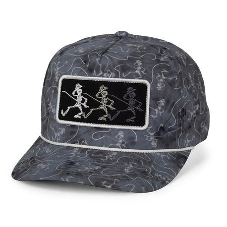 Dancing Skeletons Fly Fishing Trucker Tie Dye Rope Cap - Get Tight Gear