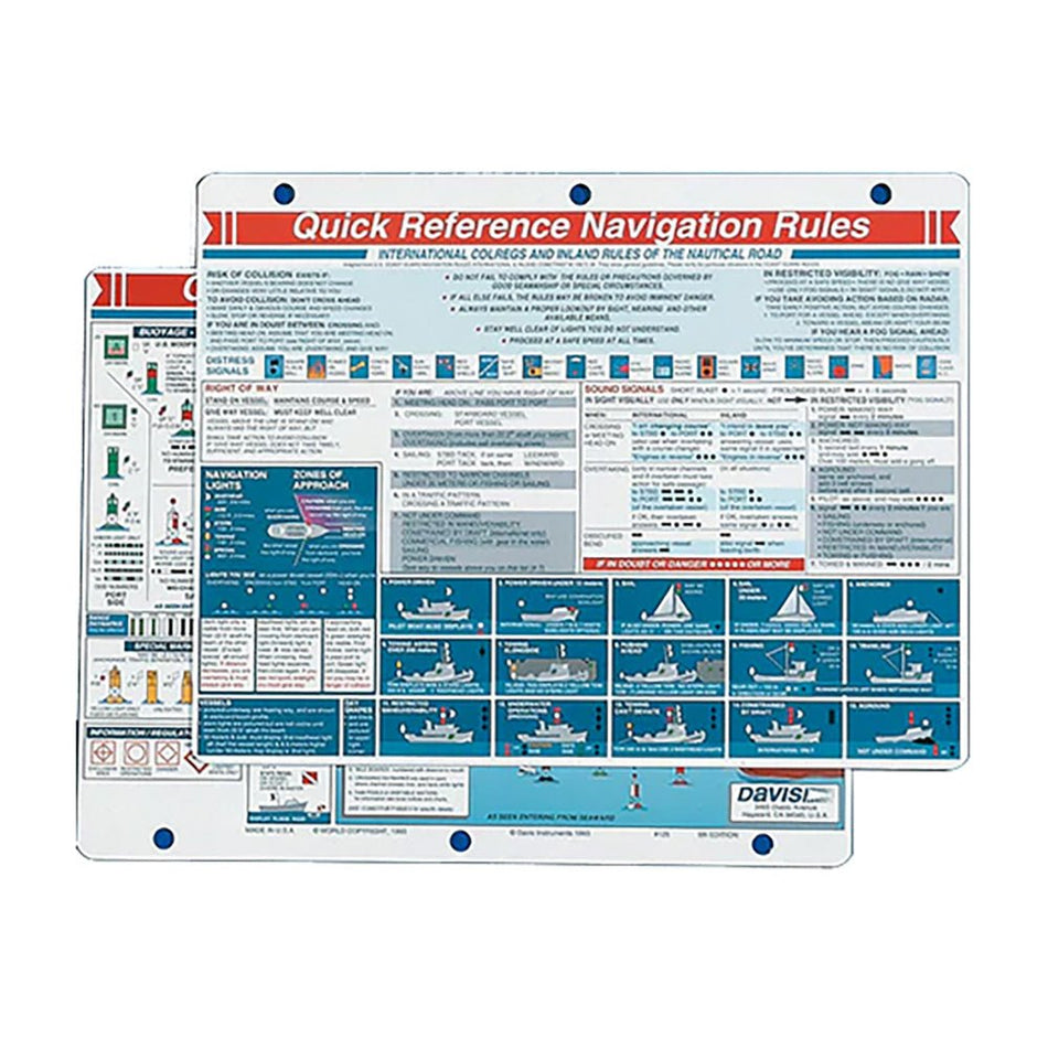 Davis Quick Reference Navigation Rules Card - Get Tight Gear