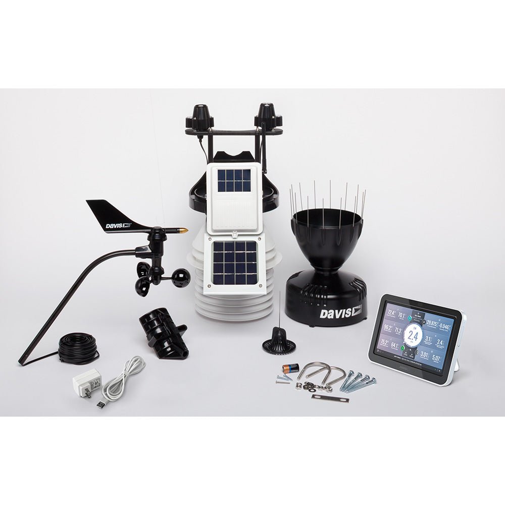 Davis Vantage Pro2 Wireless Weather Station w/WeatherLink Console, 24hr Fan Aspirated Radiation Shield, UV & Solar Sensors - Get Tight Gear