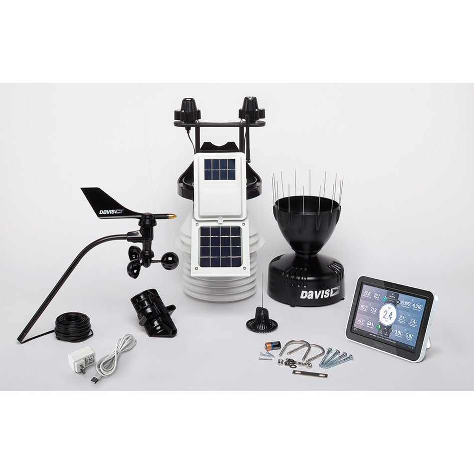 Davis Vantage Pro2 Wireless Weather Station w/WeatherLink Console, 24hr Fan Aspirated Radiation Shield, UV & Solar Sensors - Get Tight Gear