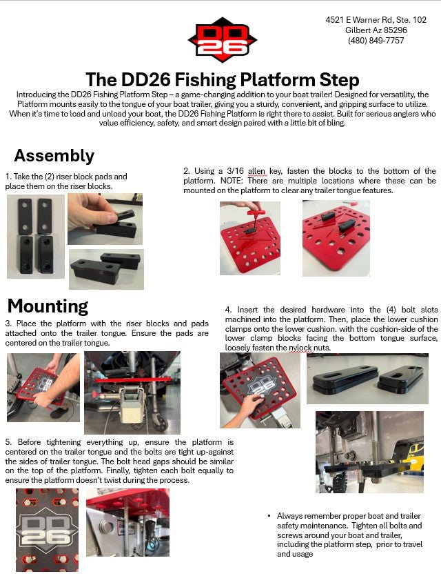 DD26 Fishing Billet Platform Step - Get Tight Gear