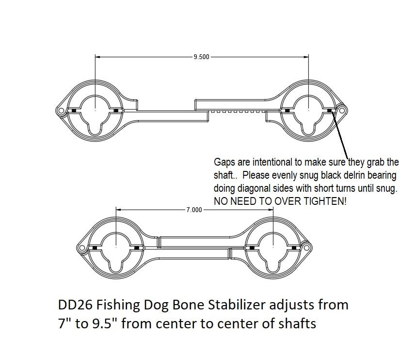 DD26 Fishing Dog Bone Stabilizer Bracket - Get Tight Gear