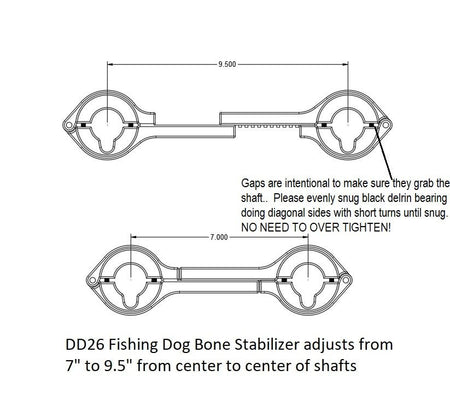 DD26 Fishing Dog Bone Stabilizer Bracket - Get Tight Gear