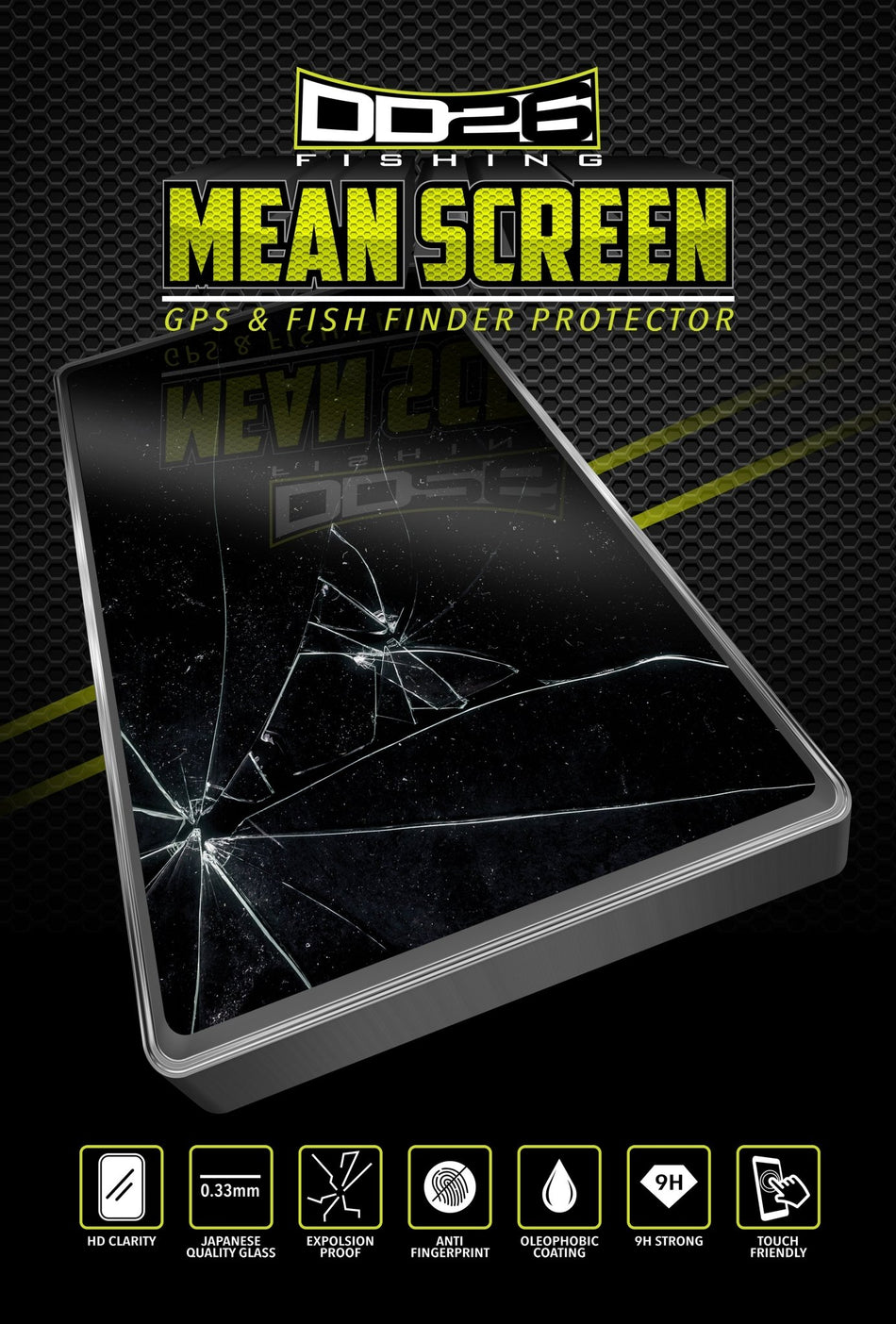 DD26 Fishing Mean Screen Anti Glare tempered glass that fits the Garmin ECHOMAP Ultra 102sv & 106sv - Get Tight Gear